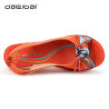 2016 new product colorful women leather flat sandals